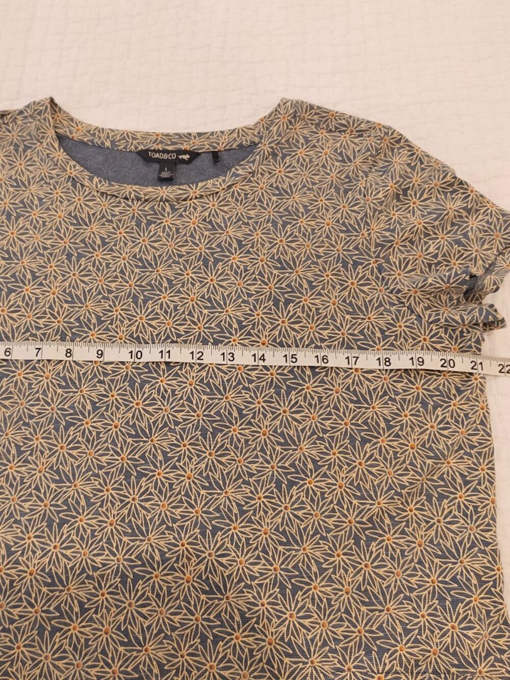 Toad Co Dress Womens Large Blue Yellow Shift Windmere Granola Gorpcore Organic - Picture 8 of 9